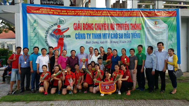 Công đoàn Công ty TNHH MTV Cao su Dầu Tiếng: Nông trường Cao su Long Hòa vô địch giải bóng chuyền nữ năm 2018