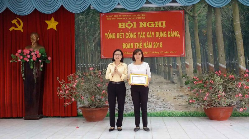 Cụm số 2 Công ty TNHH MTV Cao su Dầu Tiếng: Tổng kết công tác xây dựng Đảng, Đoàn thể năm 2018
