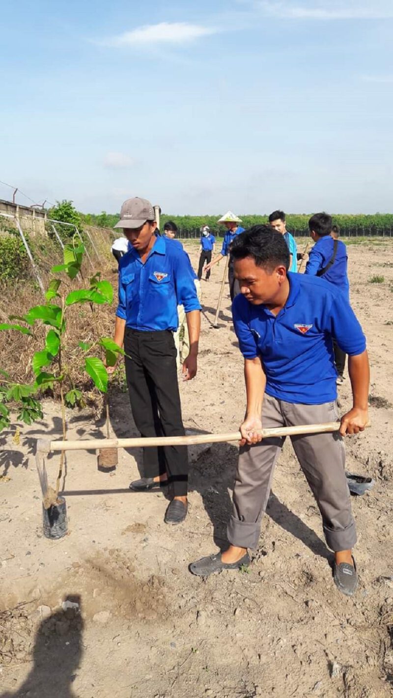 Đoàn Thanh niên Nông trường cao su Bến Súc ra quân trồng 300 cây Dầu