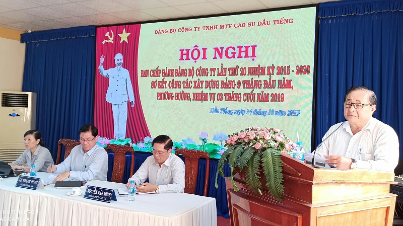 Đảng bộ Cao su Dầu Tiếng sơ kết công tác Đảng 9 tháng năm 2019