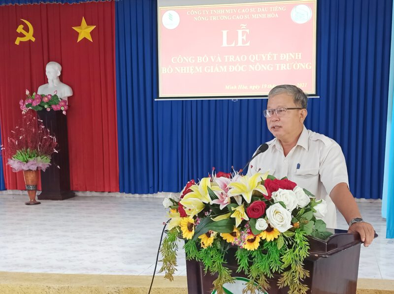 Cao su Dầu Tiếng bổ nhiệm chức vụ Giám đốc Nông trường cao su Minh Hòa
