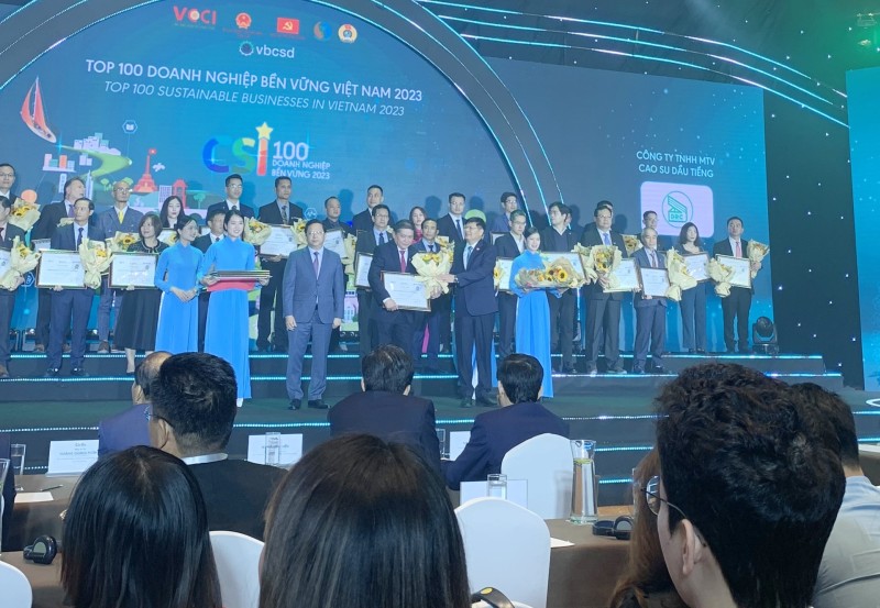 Cao su Dầu Tiếng đạt Top 100 Doanh nghiệp bền vững Việt Nam