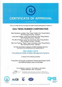 Certificate ISO 45001 2018 QMS